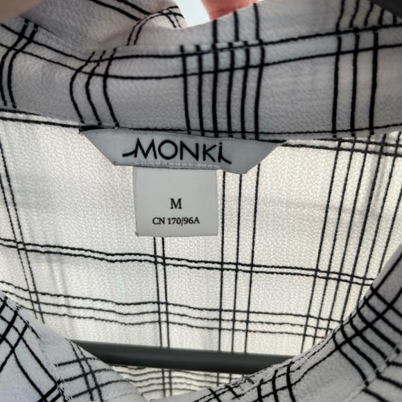 Monki white checkered dress sz medium - Picture 3 of 3